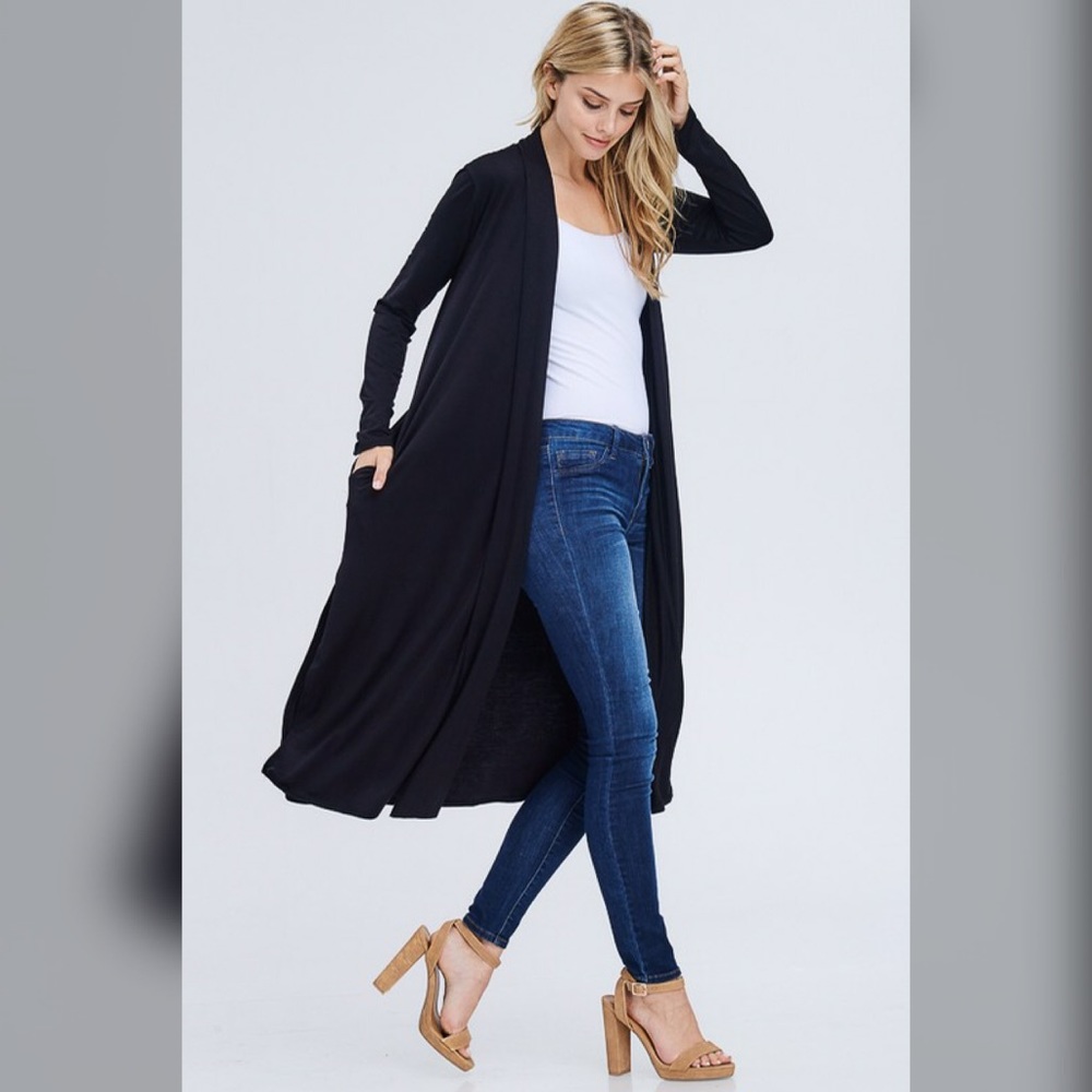 🛍LAST 1! 💋Open Longline Knit Pocket Cardigan! - Picture 4 of 5